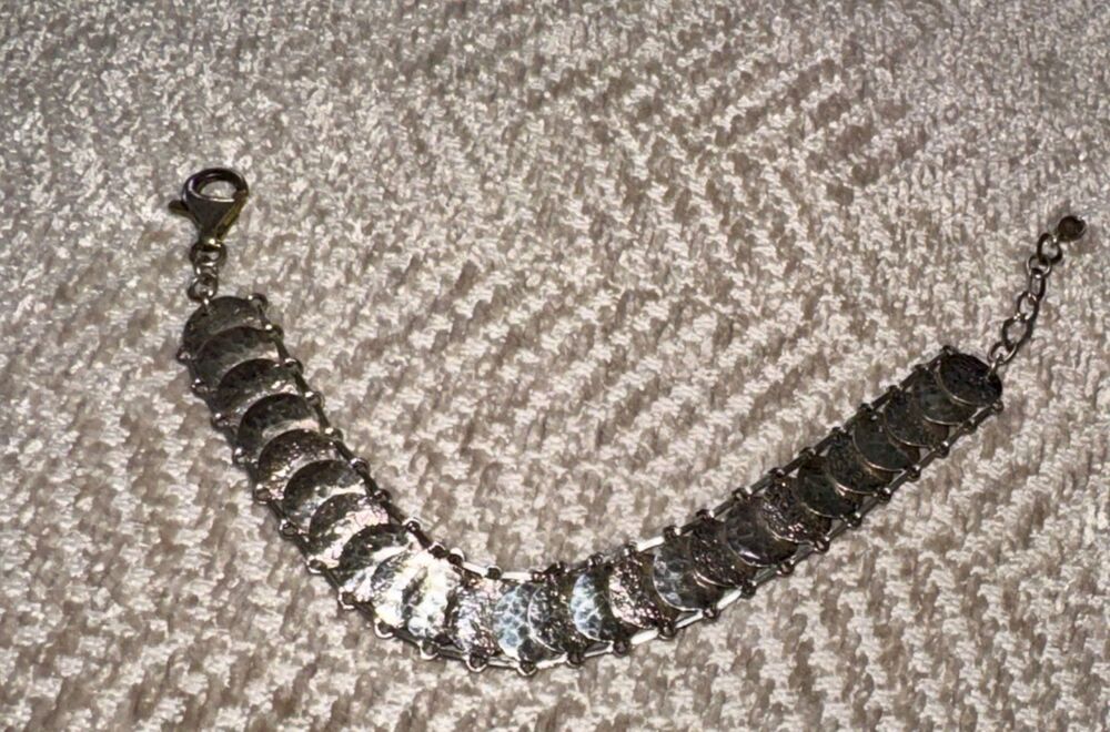 NWOT Silpada Sterling Silver Simply Sequin Disc Link Bracelet B2829